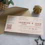 Boarding Pass/Ticket Style Wedding Invitation, thumbnail 2 of 9