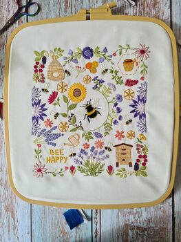 Bees And Blossoms Hand Embroidery Kit, 9 of 12