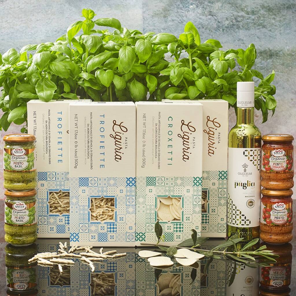 Organic Pesto Lovers Pasta Selection Gift Box By Truly Madly Deeply Italian