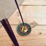 Smiling Gold Sun Incense Stick Holder Ash Catcher, thumbnail 4 of 8
