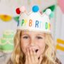 Happy Birthday Colourful Felt Crown, thumbnail 1 of 5