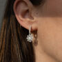 Cobweb Huggie Silver Earrings, thumbnail 2 of 7