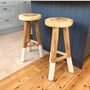 Natural Wood Bar Stool With White Legs, thumbnail 1 of 5