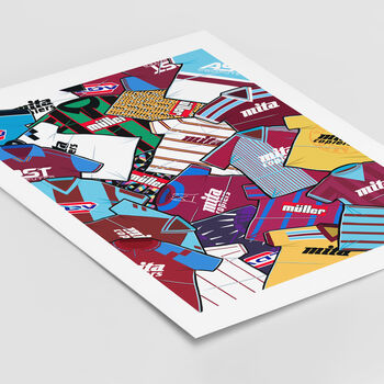 Aston Villa Football Shirts Mash Up Print, 3 of 3