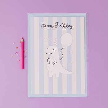 Personalised Dinosaur Birthday Card With Stickers, 6 of 7