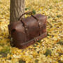 Front Straps Vintage Look Leather Weekender, thumbnail 1 of 12