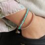 Draco Tan Leather Wrap Bracelet With Turquoise, thumbnail 1 of 4