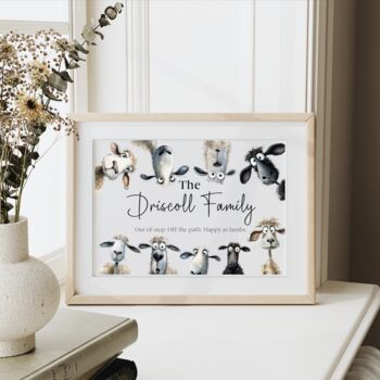 Personalised Sheep Illustration Family Print With Quote, 3 of 4