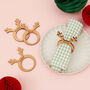 Personalised Christmas Reindeer Napkin Ring, thumbnail 2 of 4