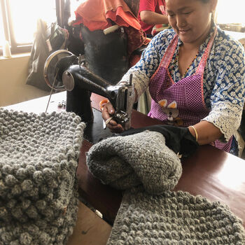 Fair Trade Crochet Boho Bobble Cross Body Handbag, 5 of 6