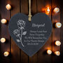 Personalised Rose Slate Heart Decoration, thumbnail 2 of 6