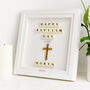 Personalised Wooden Cross Baptism Keepsake Frame With Scrabble, thumbnail 1 of 9