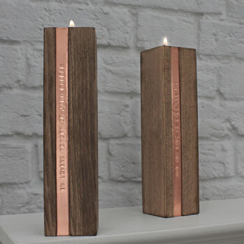 Two Personalised Wooden Tealight Candle Holders, 4 of 10