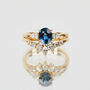 18ct Yellow Gold Teal Sapphire And Diamond Engagement Ring, thumbnail 1 of 5