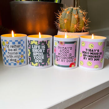 I Would Rather Be At Home With My Dog Quote Candle, 4 of 6