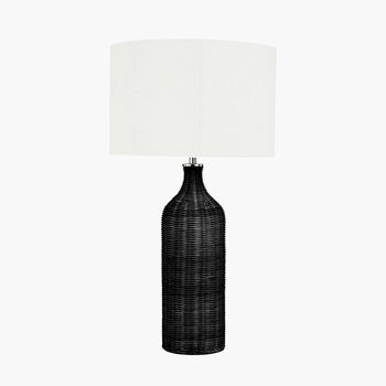 Black Rattan Bottle Table Lamp, 3 of 8