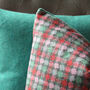 Multi Spot Pink And Turquoise Wool Cushion, thumbnail 2 of 3