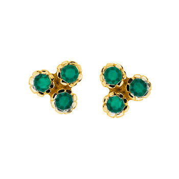 Threeni Green Onyx Stud Earrings Silver Or Gold Plated, 8 of 11