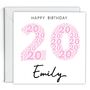 Personalised 20th Birthday Card For Her, thumbnail 2 of 2