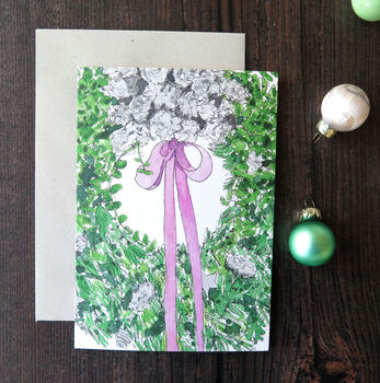 Christmas Ribbon Wreath Card, 2 of 4