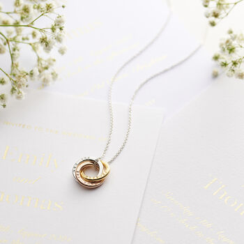 Personalised 9ct Mixed Gold Mini Russian Ring Necklace, 2 of 7