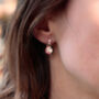 Pale Pink Round Glass Drop Earrings, thumbnail 4 of 10
