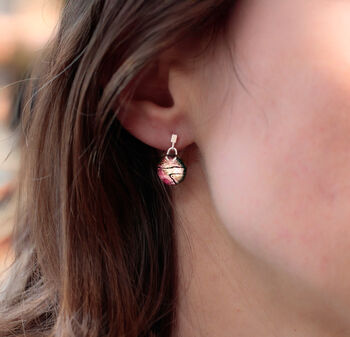 Pale Pink Round Glass Drop Earrings, 4 of 10