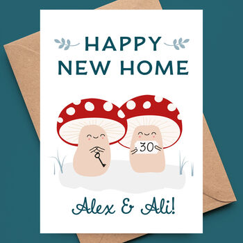 Personalised New Home Card With Toadstools, 2 of 5