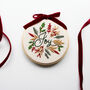 “Joy” With Festive Foliage Design Beginner Embroidery Kit, Hand Embroidery, thumbnail 4 of 6