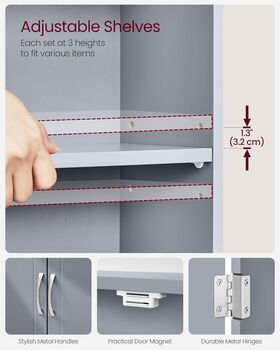 Bathroom Wall Cabinet Wall Mounted Medicine Storage, 7 of 9