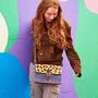 Recycled Leather Animal Print Crossbody Clutch Bag, thumbnail 3 of 10