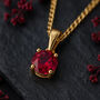 Personalised Solid 9ct Gold July Ruby Birthstone Necklace, thumbnail 1 of 10