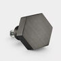 Brass Gold, Black, Grey And Silver Hexagon Door Knobs, thumbnail 4 of 8