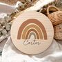 Personalised Earthy Rainbow Name Plaque | Wooden Nursery Name Sign, thumbnail 2 of 10