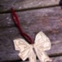 Embossed Tin Bow Hanging Ornament, thumbnail 2 of 3