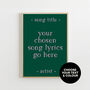 Custom Text Quote Song Art Print Personalised Poster, thumbnail 3 of 7