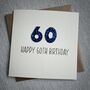 Personalised Happy 60th Glitter Milestone Birthday Card, thumbnail 6 of 6