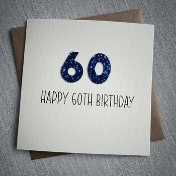 Personalised Happy 60th Glitter Milestone Birthday Card, 6 of 6