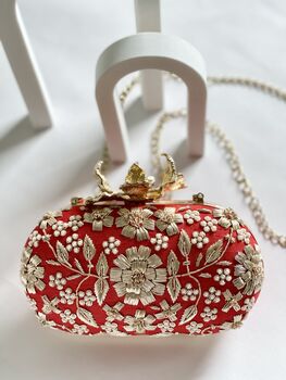 Red Roselyn Floral Clutch, 3 of 4