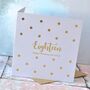 Spotty Personalised Gold Foiled Birthday Card, thumbnail 3 of 5