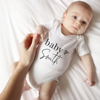 Personalised Baby Name Short Sleeve Bodysuit, 9 of 11