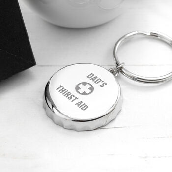 Personalised Thirst Aid Bottle Opener Keyring, 4 of 5