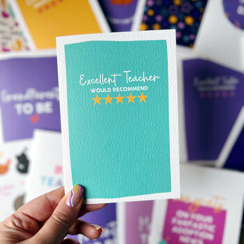 Funny Teacher Card 'Excellent Teacher Would Recommend', 2 of 2