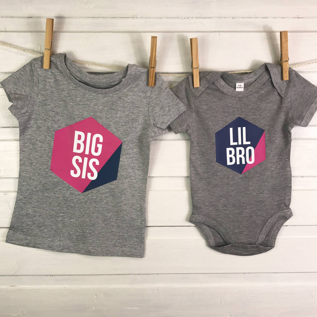 Geometric Brother And Sister Matching T Shirts By Lovetree Design