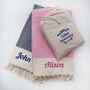 Personalised Cotton Throws, 2nd Anniversary Gift, thumbnail 4 of 12