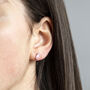 Dainty Baguette Birthstone Stud Earrings, thumbnail 5 of 8