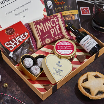 Festive Chocolate, Port And Mince Pie Letter Box Hamper, 2 of 7