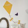 Bright Yellow Sunshine Kite Wall Decoration, Nursery Hanging, Yellow And White, thumbnail 2 of 12