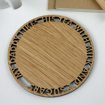 Personalised Wooden Round Tea Or Coffee Coaster, 4 of 6