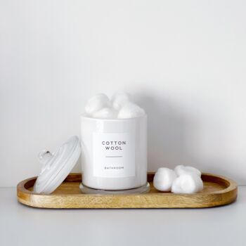 Luxury White Glass Bathroom Jar With Airtight Lid, 9 of 11